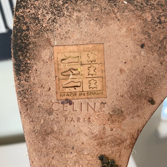 Céline Black Leather Peep-toe Wedge Espadrille Heels Zipper Front Women’s 40 - Picture 5 of 6